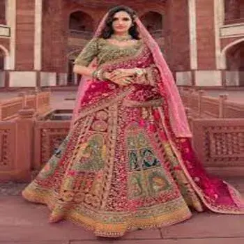 Pink Embroidered Bridal Lehenga