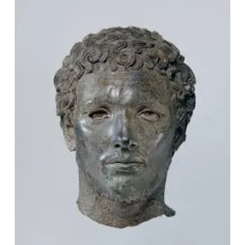 Human Face Bronze Sculpture 