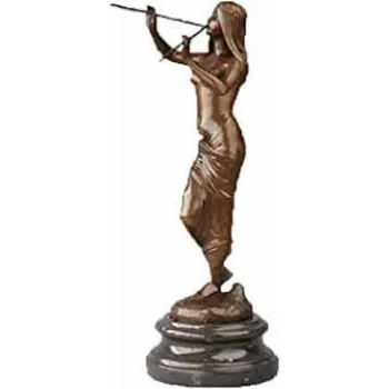  Bronze Piper Girl Sculpture