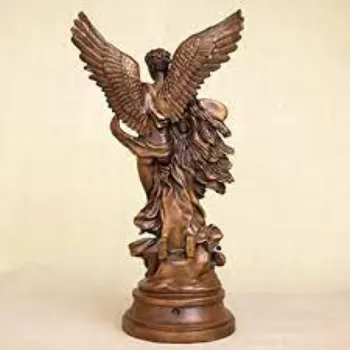 China West Bronze Copper Man Woman Angel Lovers With Wings Art Sculpture