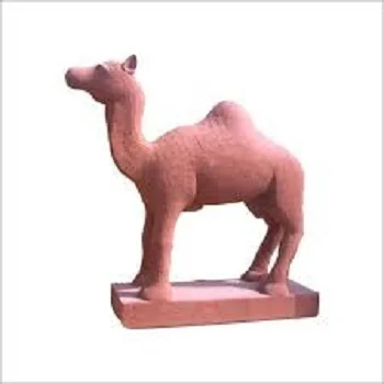 Pink Camel Stone Statue