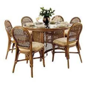 Polished Cane Dining Set