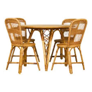 Solid Cane Dining Set