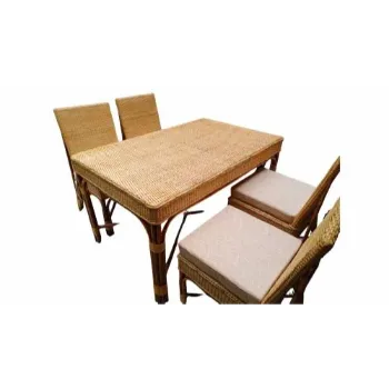 Wooden Cane Dining Set
