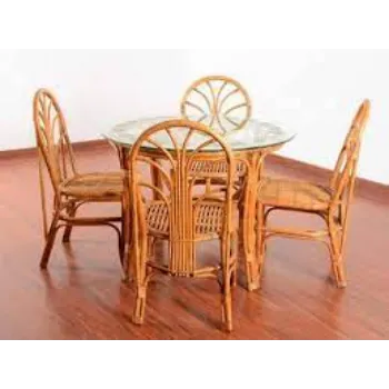 Wood Cane Dining Set