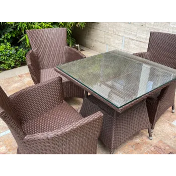 Plain Cane Dining Set