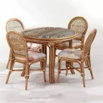 Easy To Place Cane Dining Set