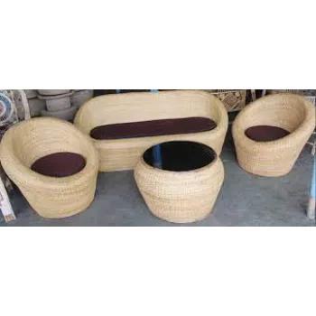 Polished Cane Sofa Set