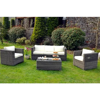 Polished Cane Sofa Set