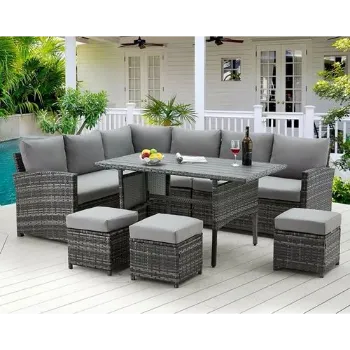 Modern Cane Sofa Set