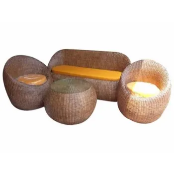 Polished Cane Sofa Set