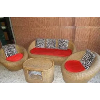 Plain Cane Sofa Set