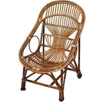 Regimented Structure Cane Wooden Chair