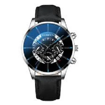  Geneva Men Fashion Watch Classic Black 