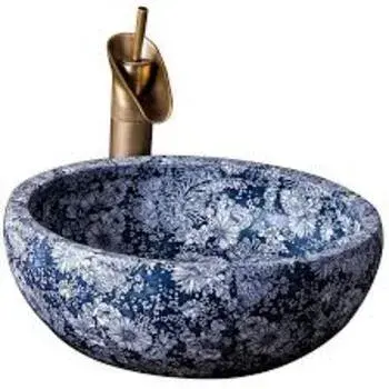Blue Printed Ceramic Basin