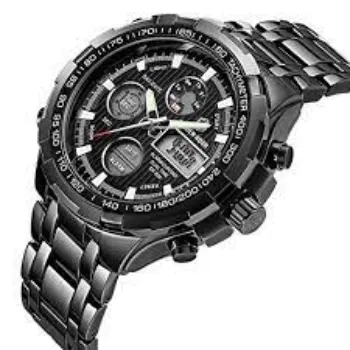 GOLDEN HOUR Luxury Stainless Steel Analog Digital Watches