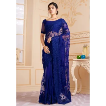 Net Embroidery Saree