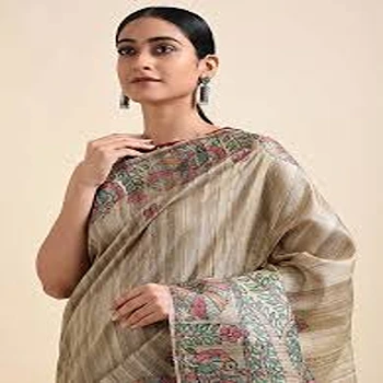 Ravishing Cream Classic Embroidery Saree