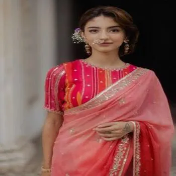 Classic Rose Pink Embroidery Sarees