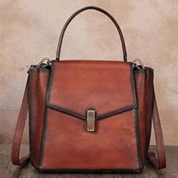 Luxurious Brown Leather Designer Bag for Girls