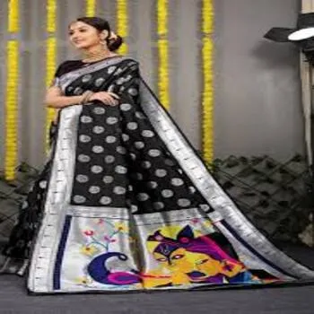 Black Color Classic Ladies Sarees