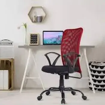 Red Black Mid Back Chair