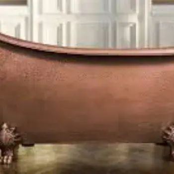 Brown, Copper Bath Tub