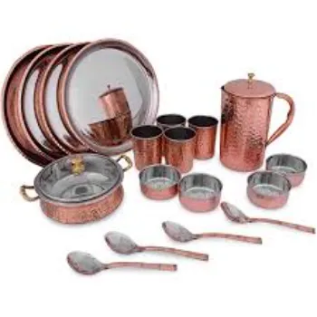 Indian Copper Dinner Set