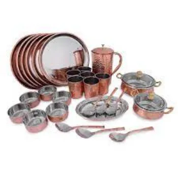 Plain Copper Dinner Set