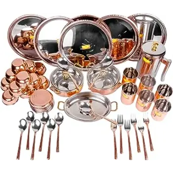 Easy To Carry Copper Dinner Set