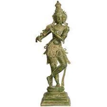 Fluting Krishna Copper Statue