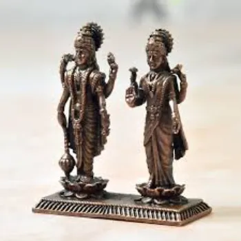  Copper Vishnu Laxmi Statue