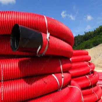 Red, Corrugated Pipe