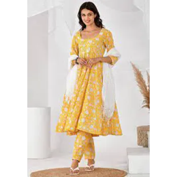 Summer Yellow Printed Kurtis