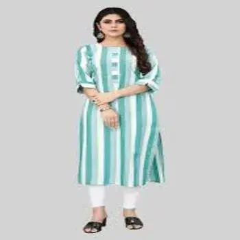 Straight Line Print Cotton Kurtis