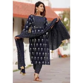 Black Printed Cotton Suits