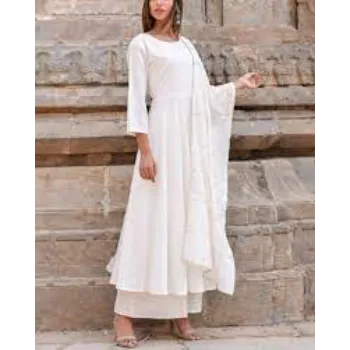 Fancy White Cotton Suit