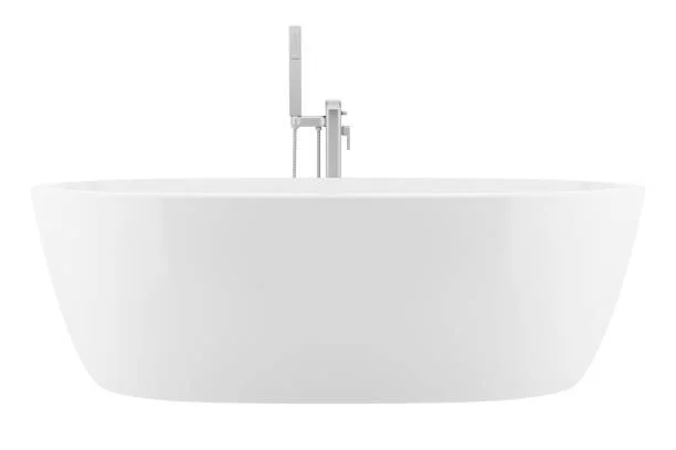 White Acrylic Oval Freestanding Bath Tub