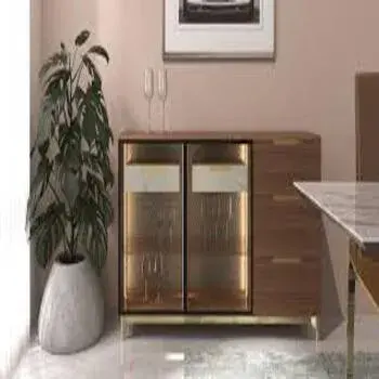 Wood & Glass Crockery Stand