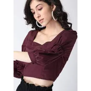Unique Style Maroon Crop Top 