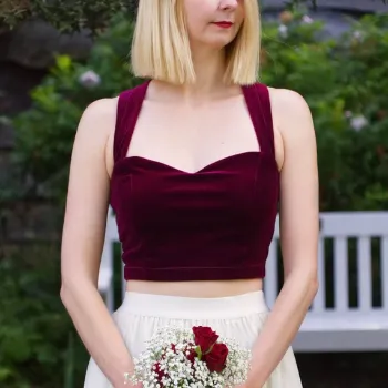 Velvet Crop Top For Women