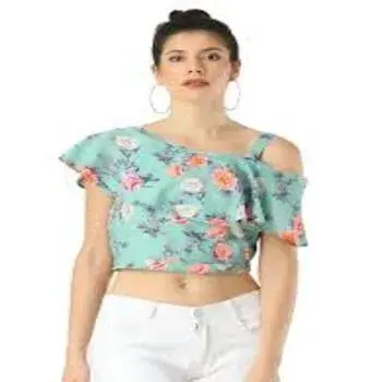 Stylish Floral Print Crop Tops