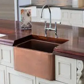 Rectangular Polished Hammered Copper Sink