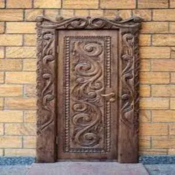 Interior Teak Wood Carving Door, For Home