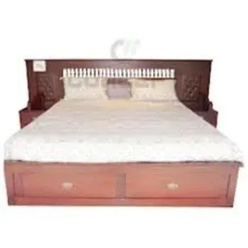 Double Cot Bed Brown Color