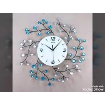  54pcs Diamonds Wrought Iron Silent Large Wall Clock