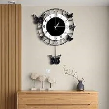 Shisedeco Black Decorative Wall Clock
