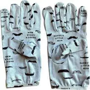 Printed White Designer Gloves