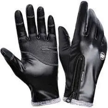 Designer Black Leather Gloves