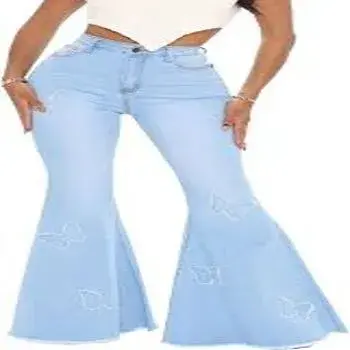 Stylish Women Bell Bottom Jeans 